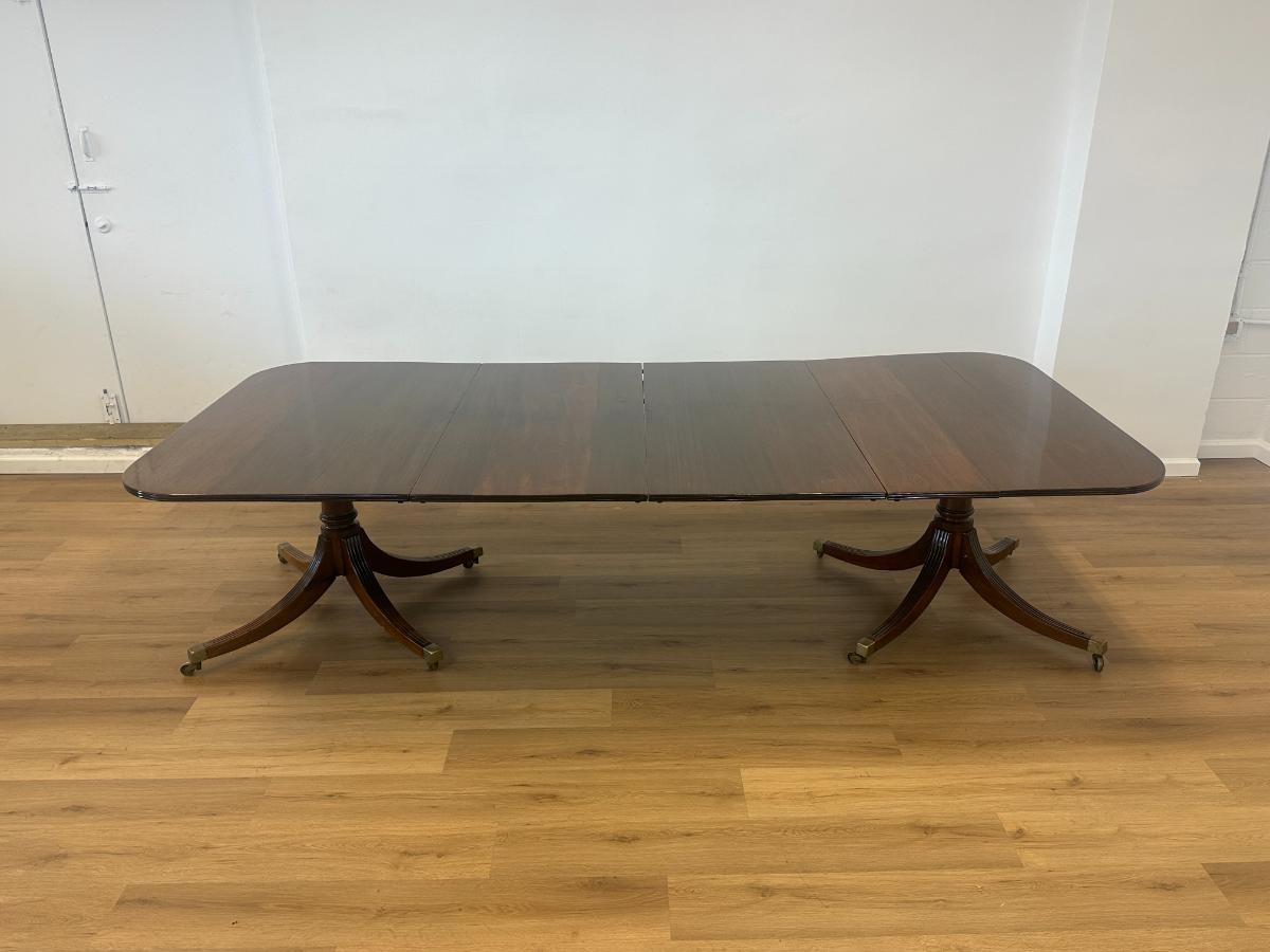 Antique Mahogany Double Pedestal Dining Table