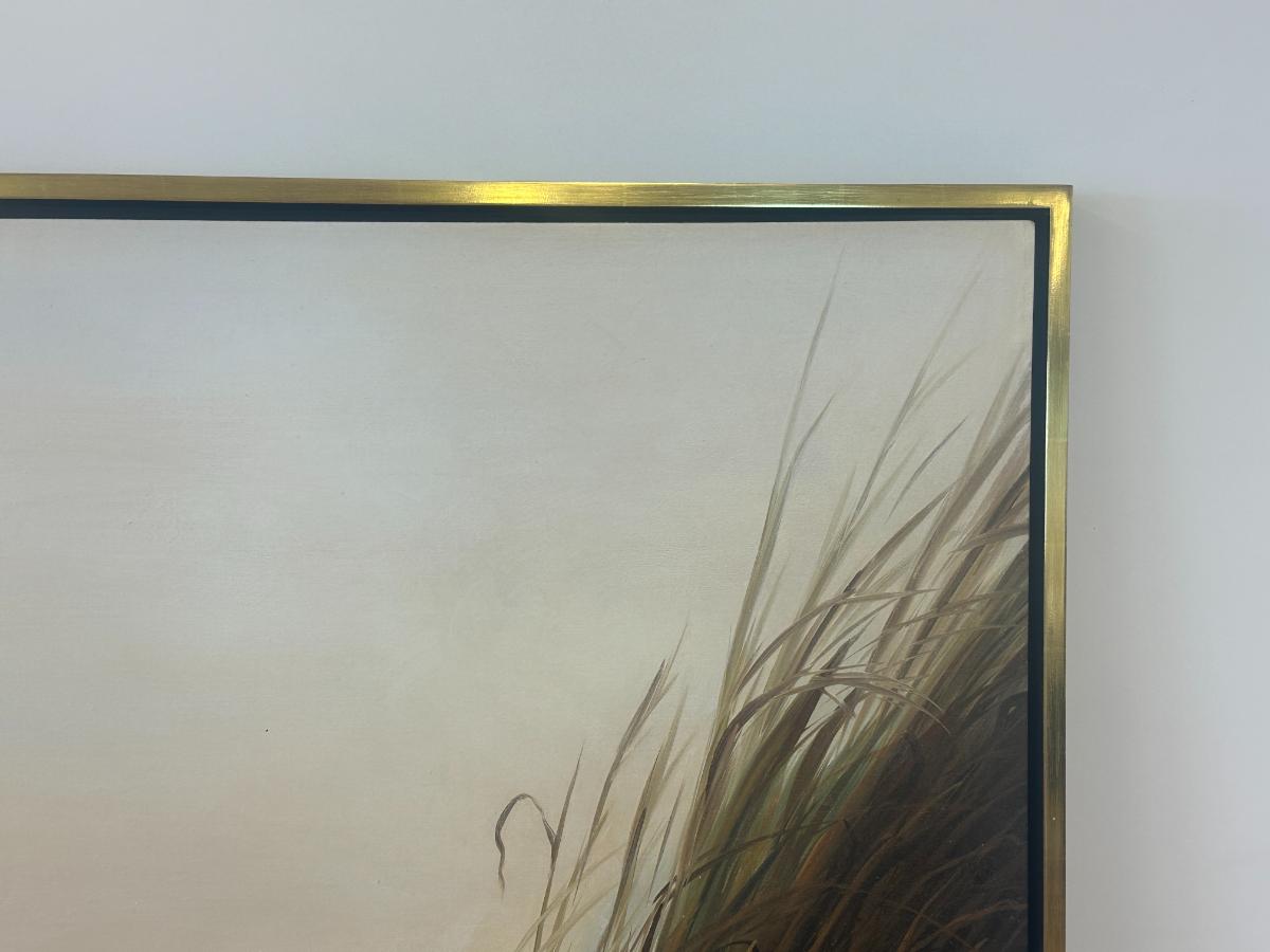 Framed Blue Heron Dutch Touch Art Oil Painting