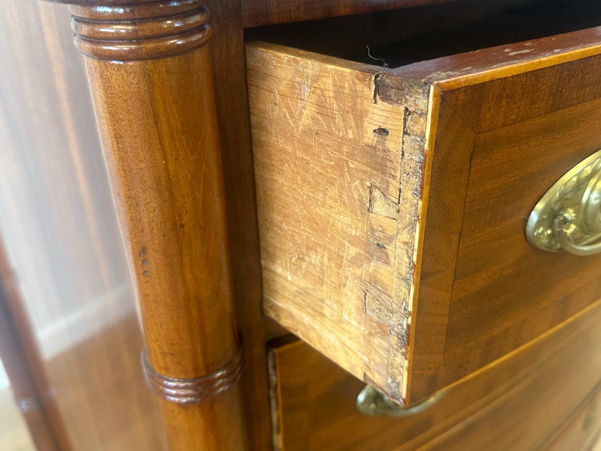 Antique Regency Mahogany Bow Front Chest of Drawers