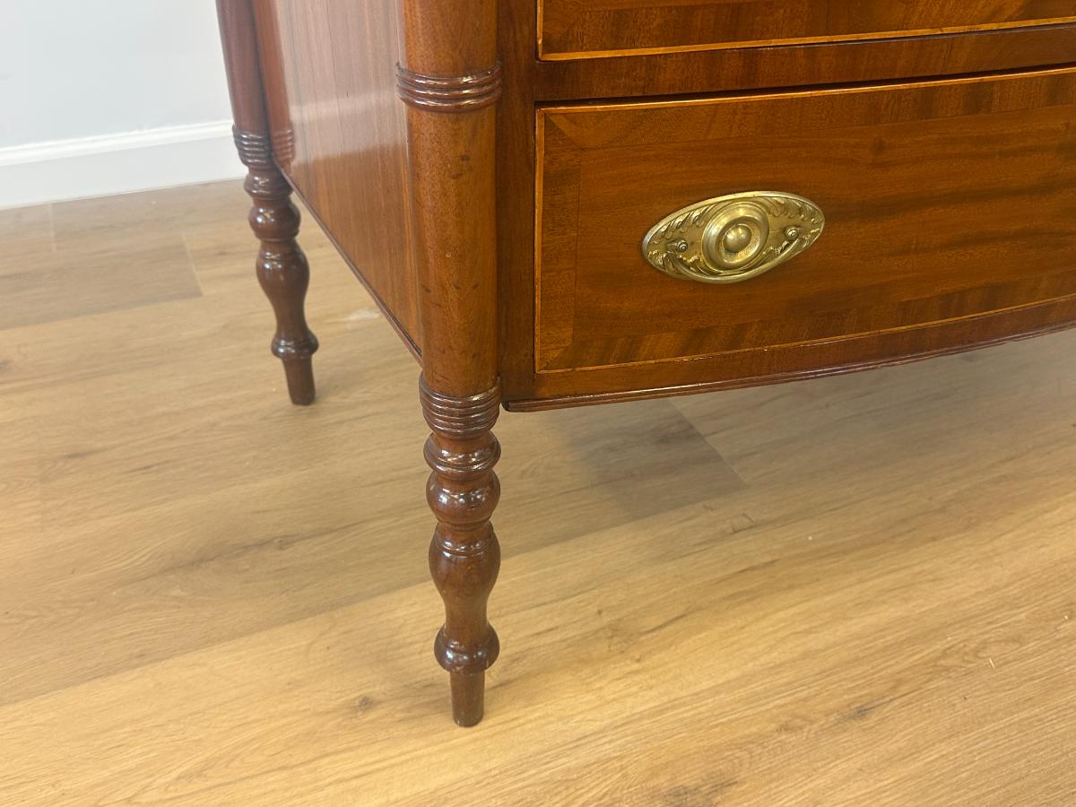 Antique Regency Mahogany Bow Front Chest of Drawers