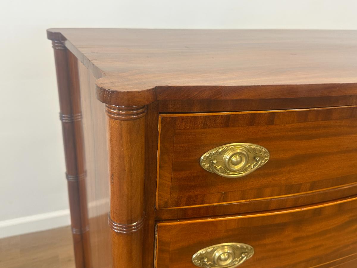 Antique Regency Mahogany Bow Front Chest of Drawers