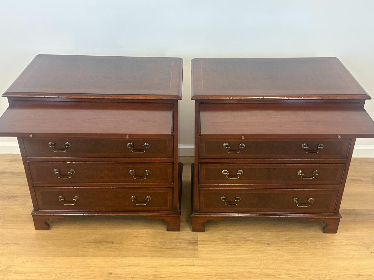 Chippendale Bachelor's Chests with Drawers, Pair