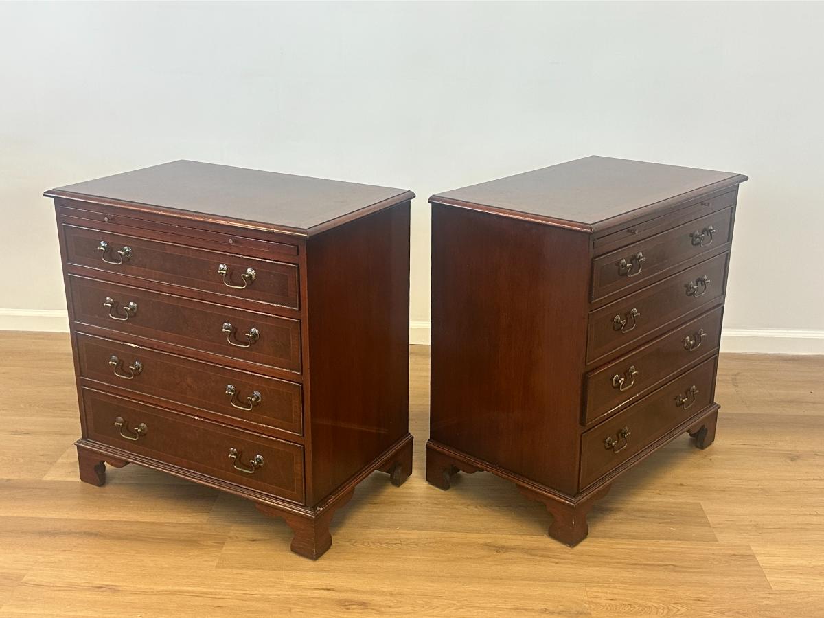 Chippendale Bachelor's Chests with Drawers, Pair