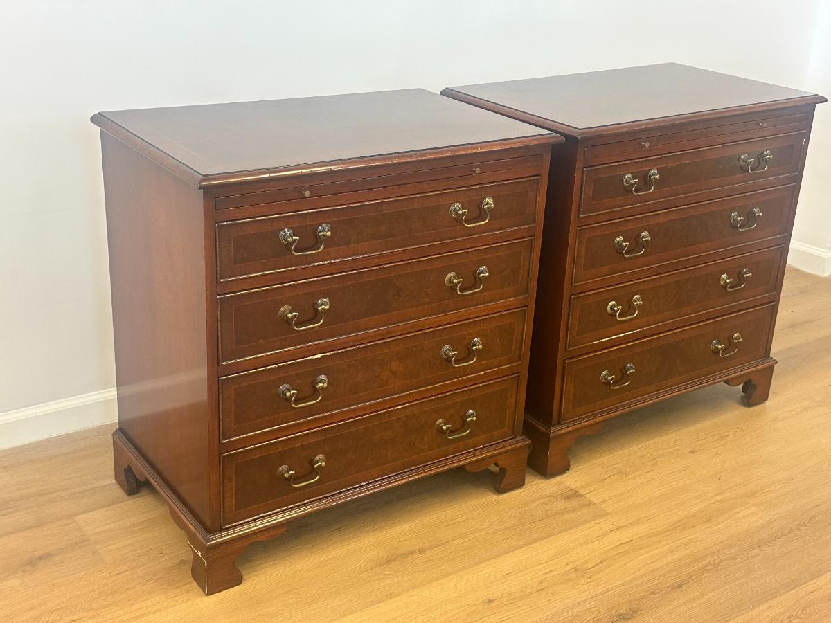 Chippendale Bachelor's Chests with Drawers, Pair