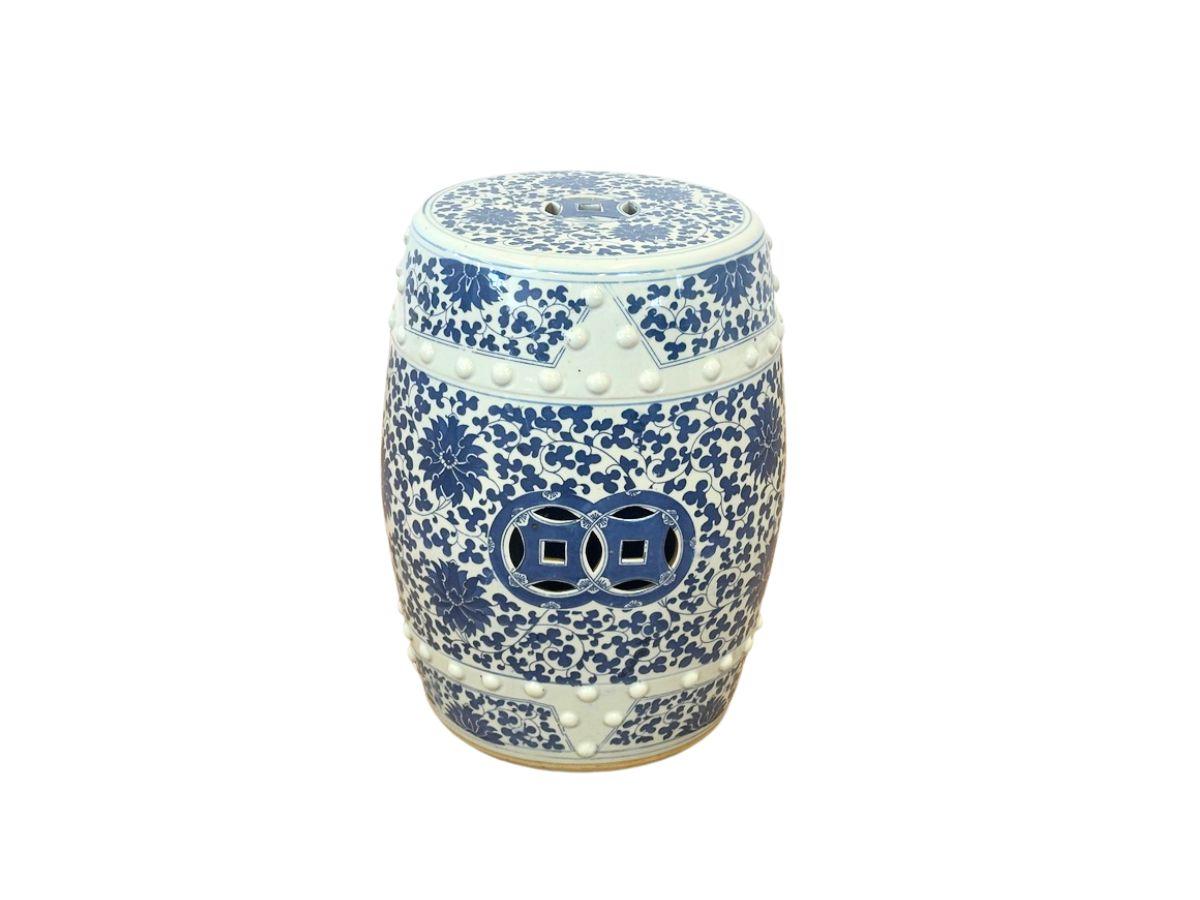 Blue and White Garden Stool