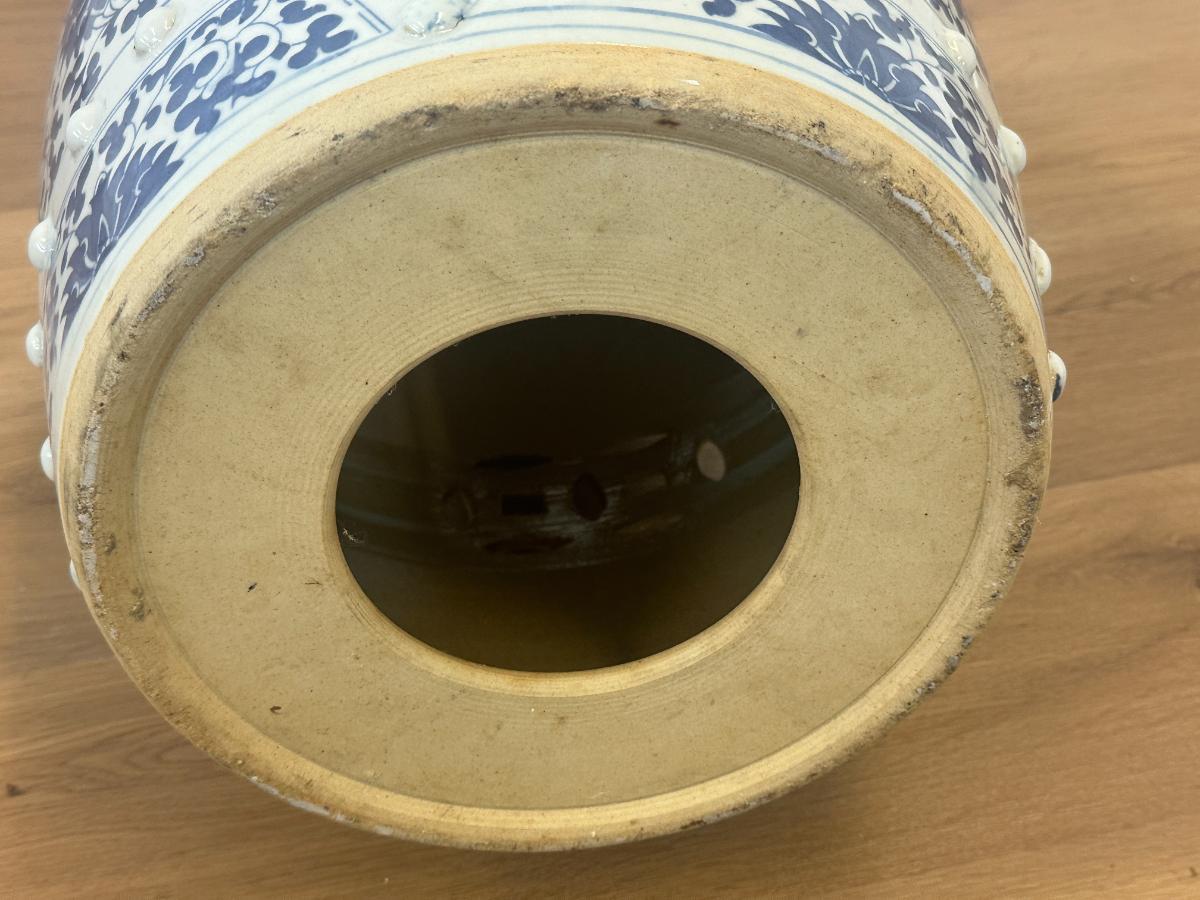 Blue and White Garden Stool