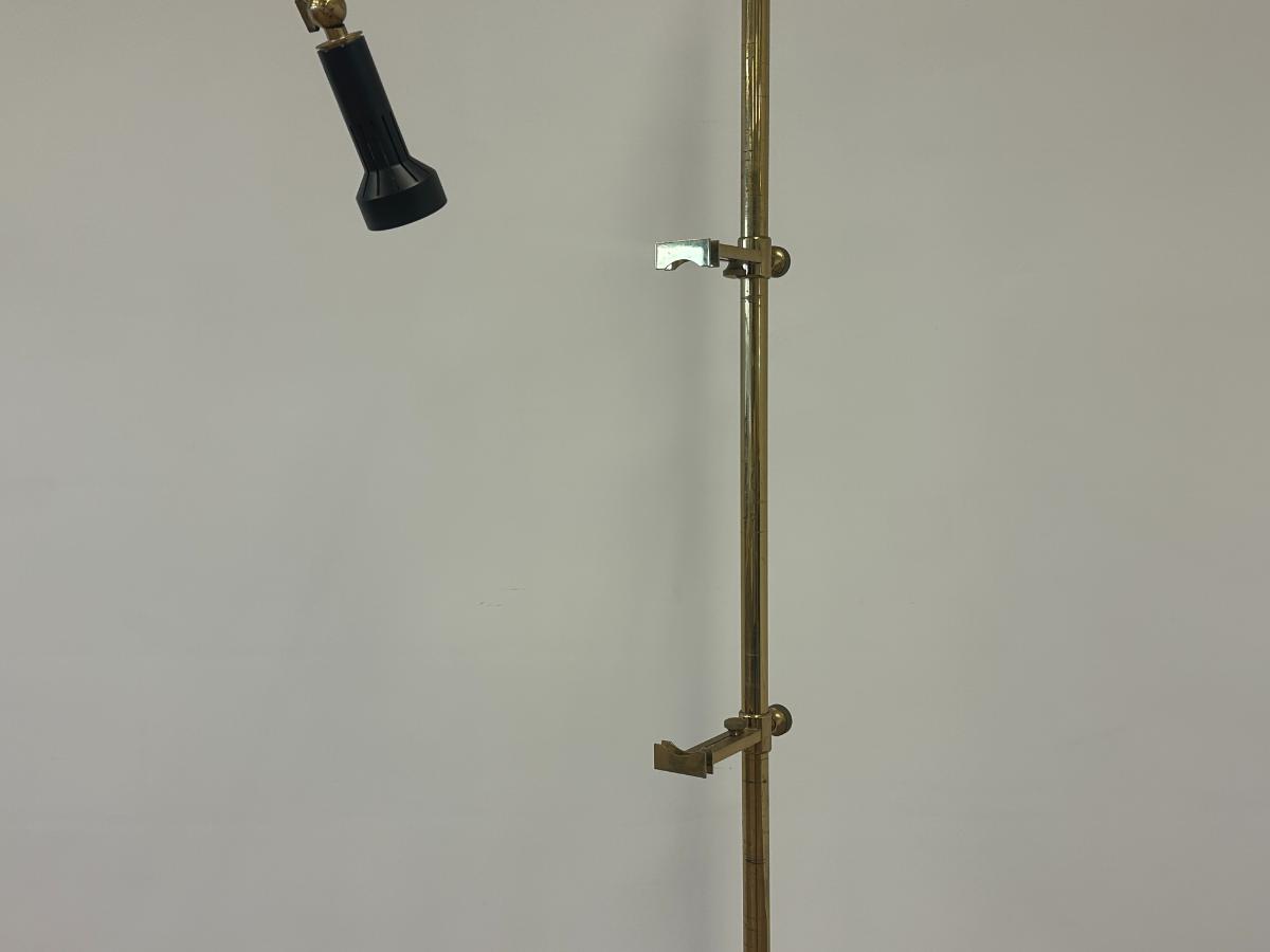 Post War Italian Illuminated Brass Floor Easel