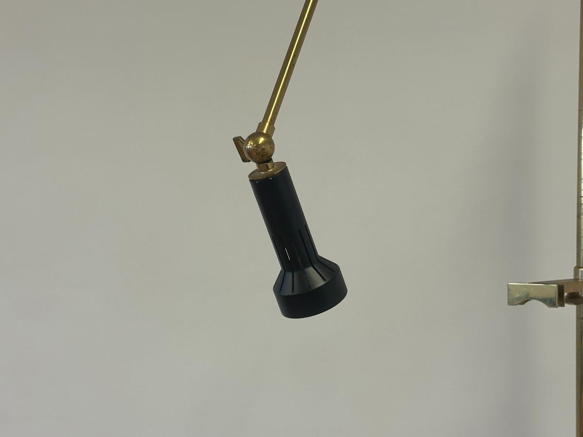 Post War Italian Illuminated Brass Floor Easel