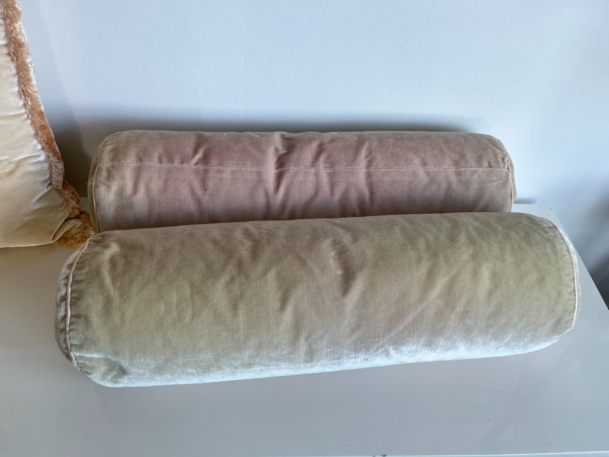 Pink Silk Velvet Pillows, Set of 3