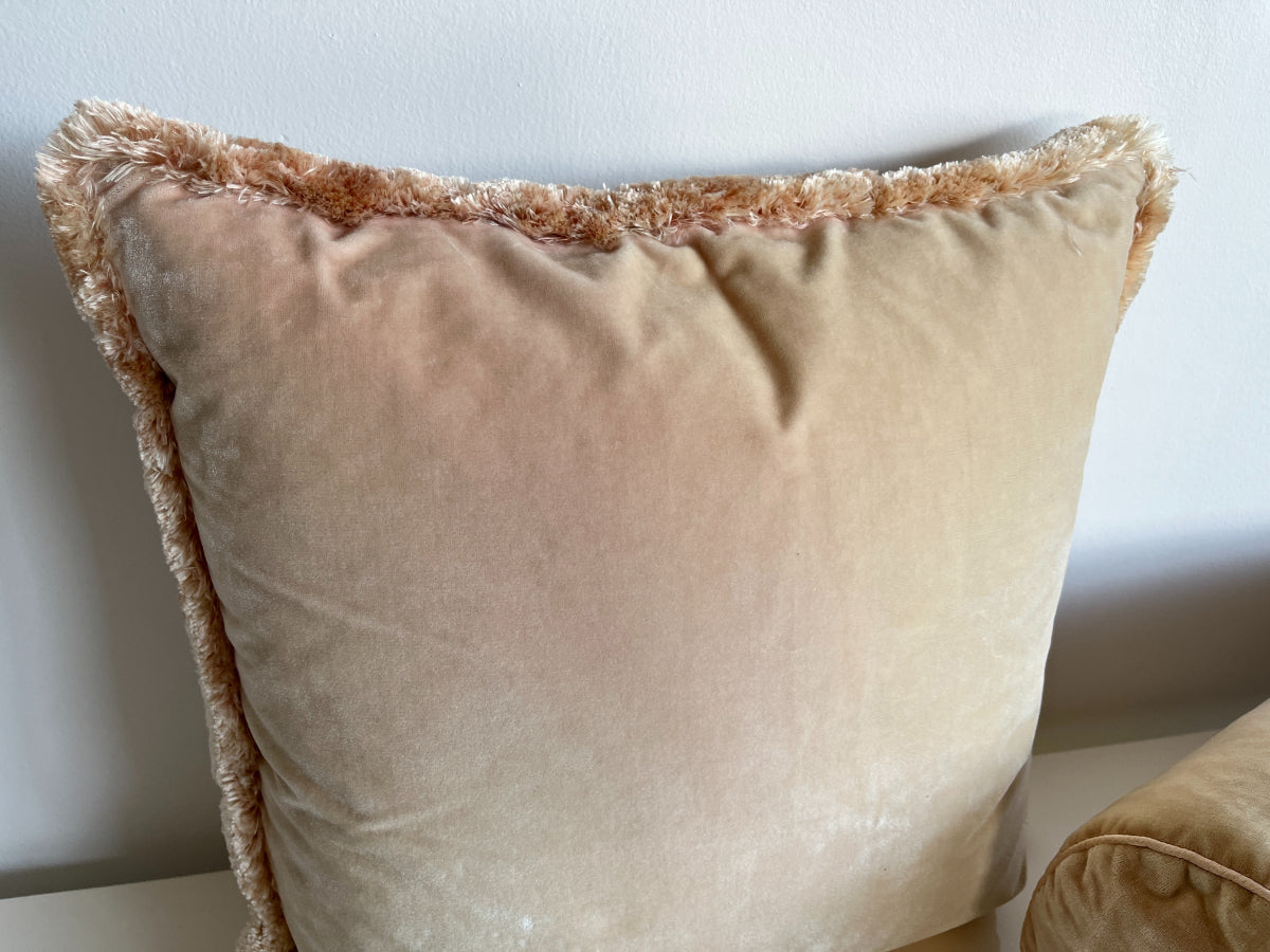 Pink Silk Velvet Pillows, Set of 3