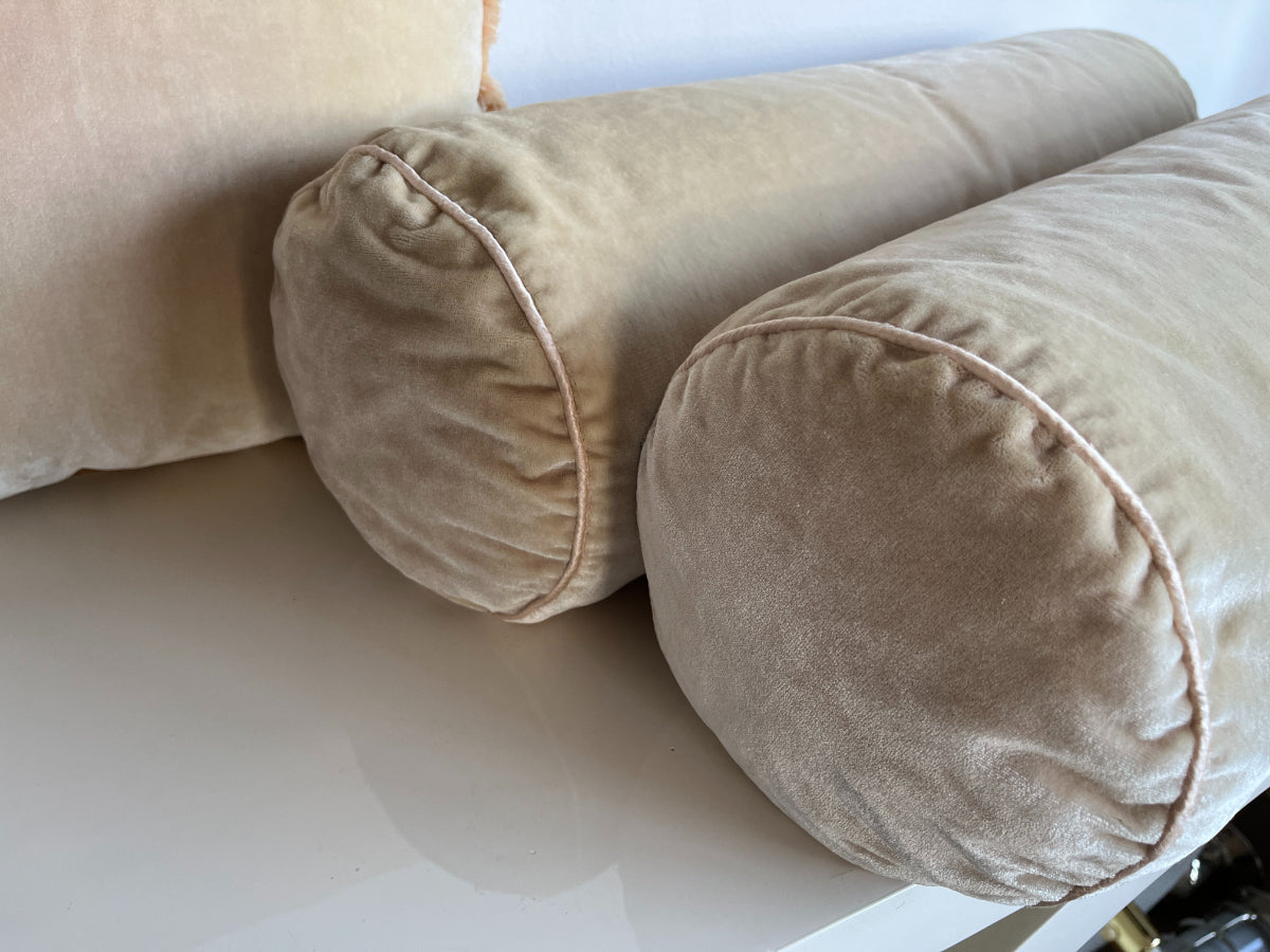 Pink Silk Velvet Pillows, Set of 3