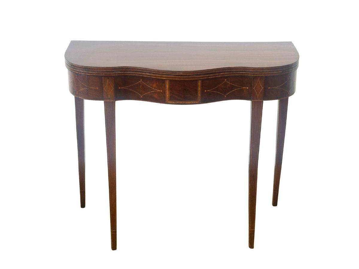 Antique Federal Style Serpentine Card Table