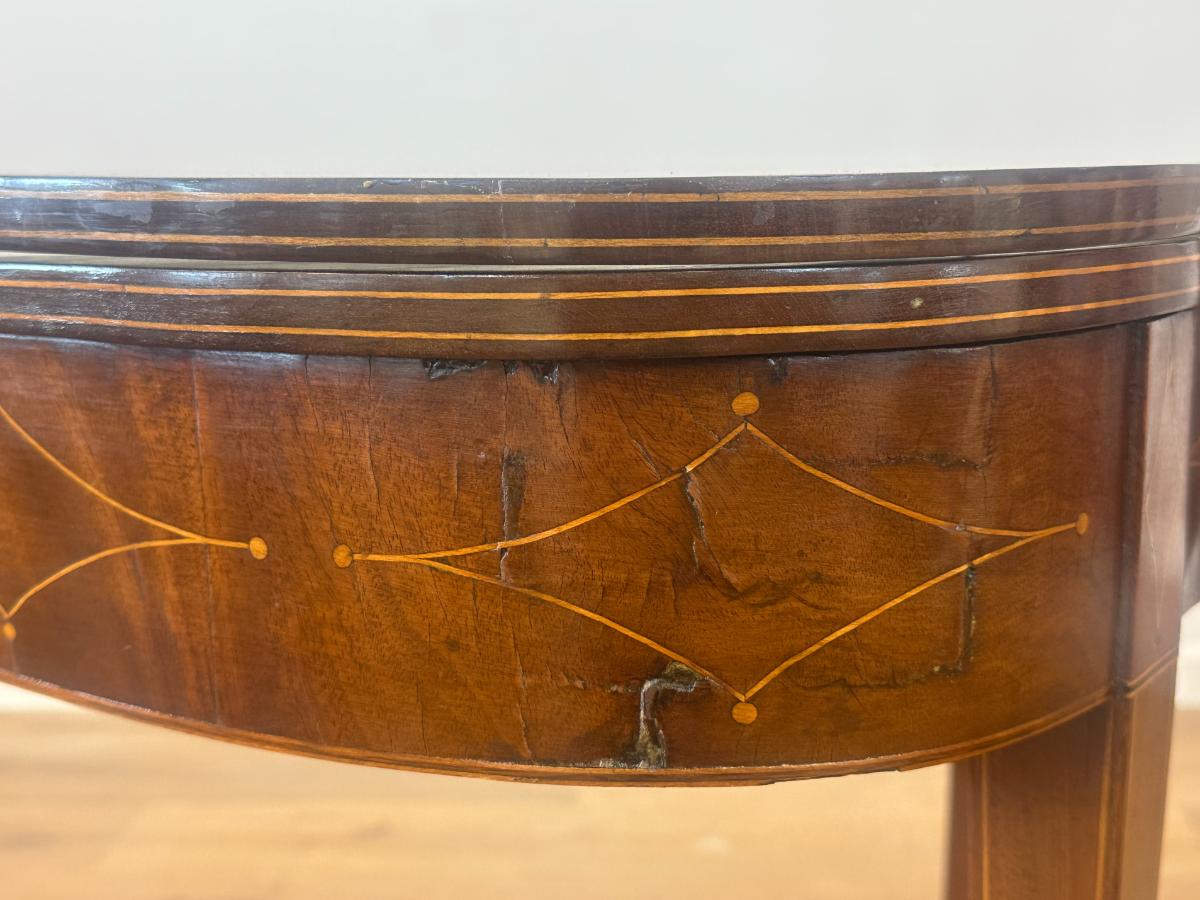 Antique Federal Style Serpentine Card Table