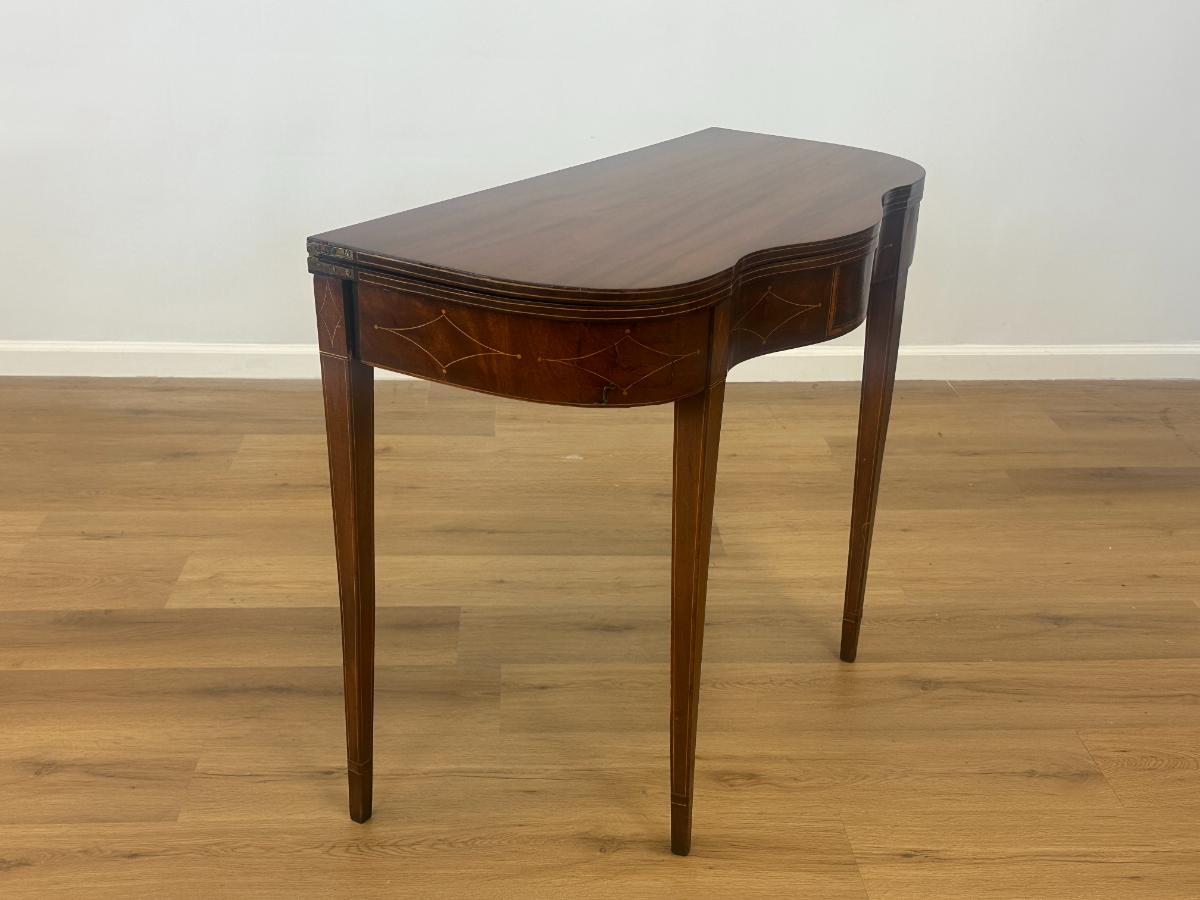 Antique Federal Style Serpentine Card Table