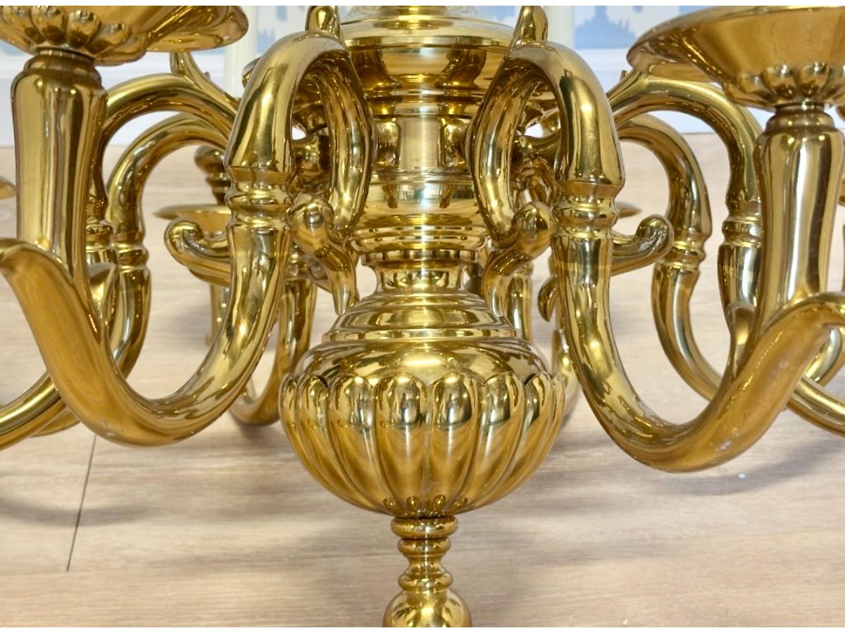 Fabulous Eight-Light Brass Chandelier