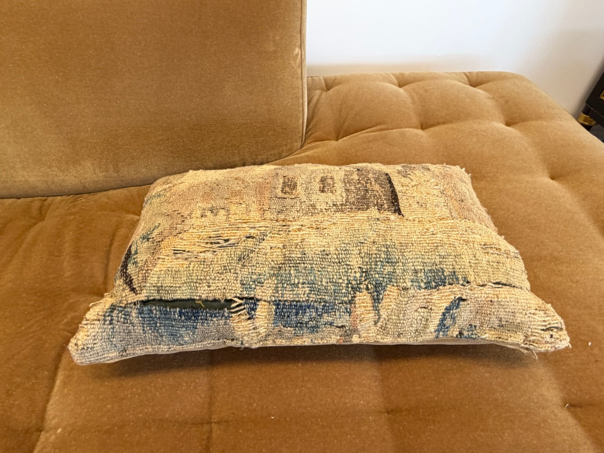 Antique French Tapestry Pillows, Pair