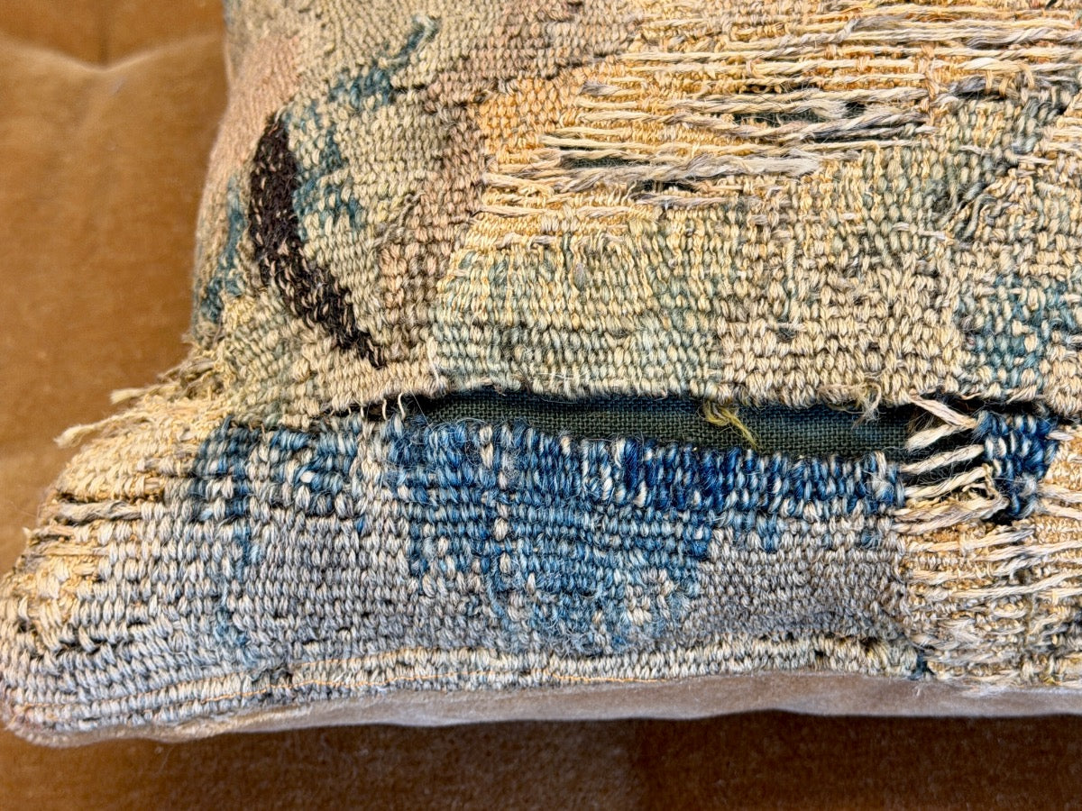 Antique French Tapestry Pillows, Pair
