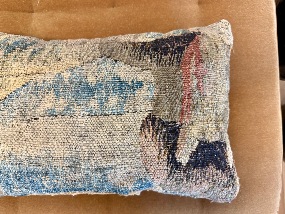 Antique French Tapestry Pillows, Pair