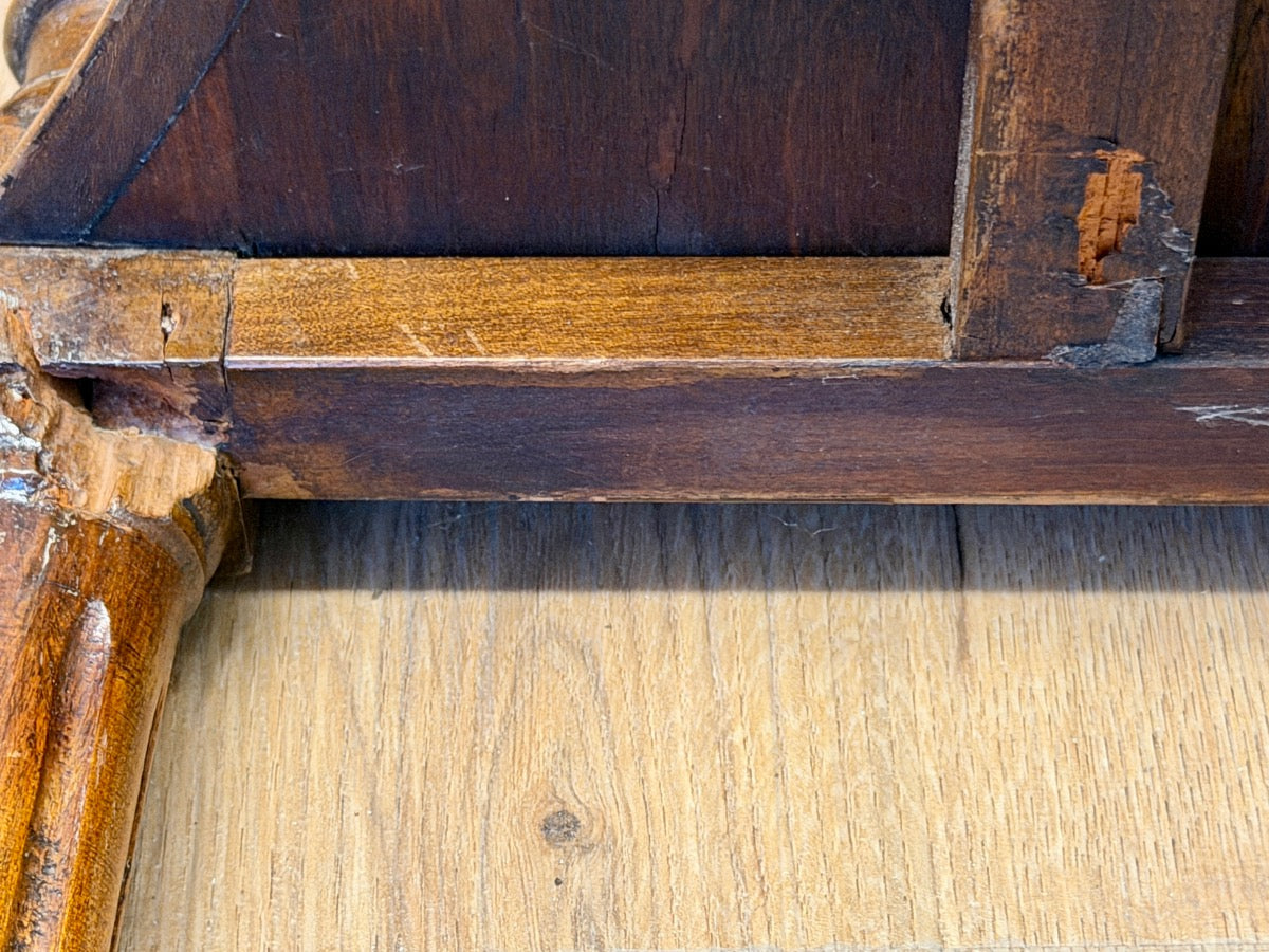 Antique Mahogany Side Tables with Brass Corner Gallery, Pair