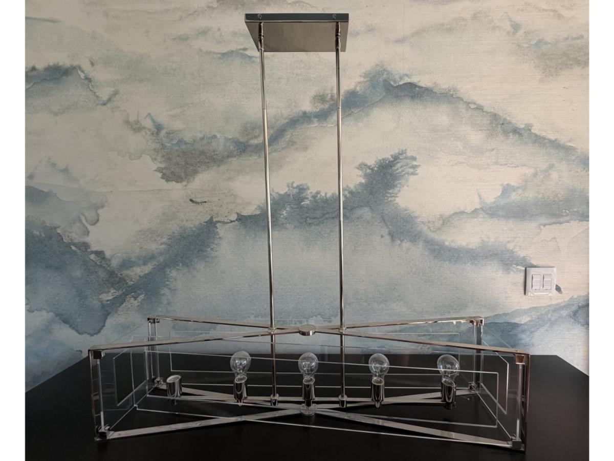 George Kovacs Linear Suspension Chandelier in Nickel