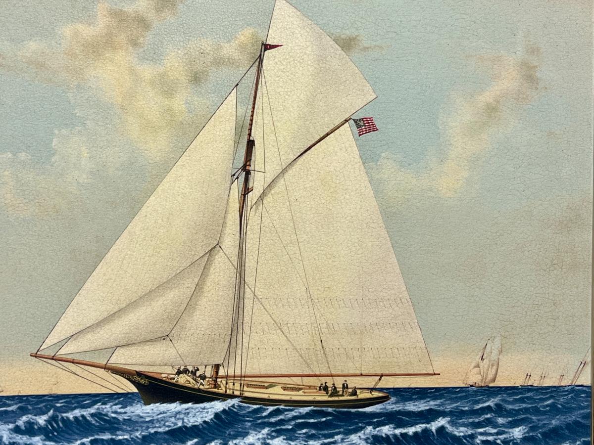 Pottery Barn Antique Yachts Canvas, Set of 2