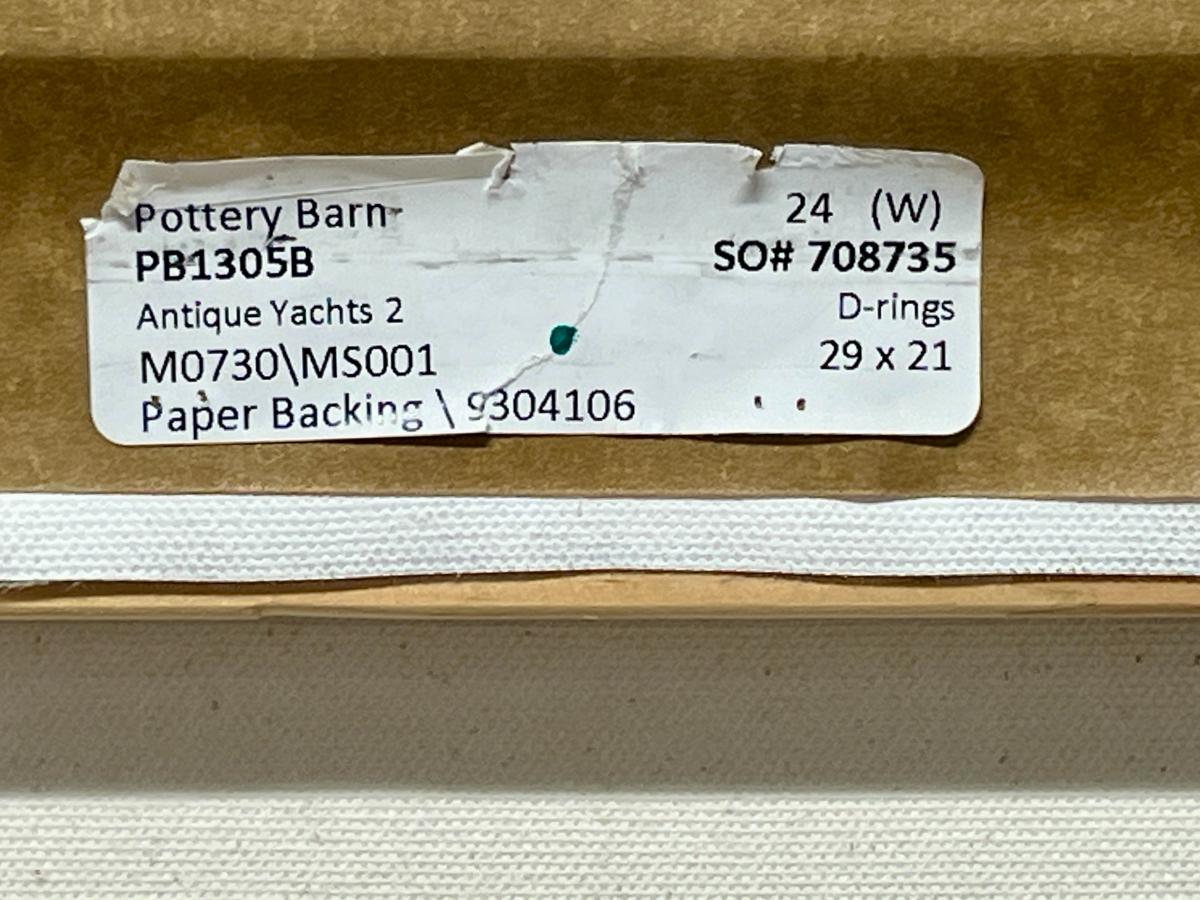 Pottery Barn Antique Yachts Canvas, Set of 2