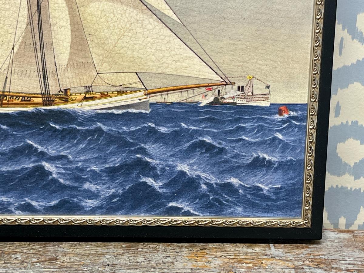 Pottery Barn Antique Yachts Canvas, Set of 2
