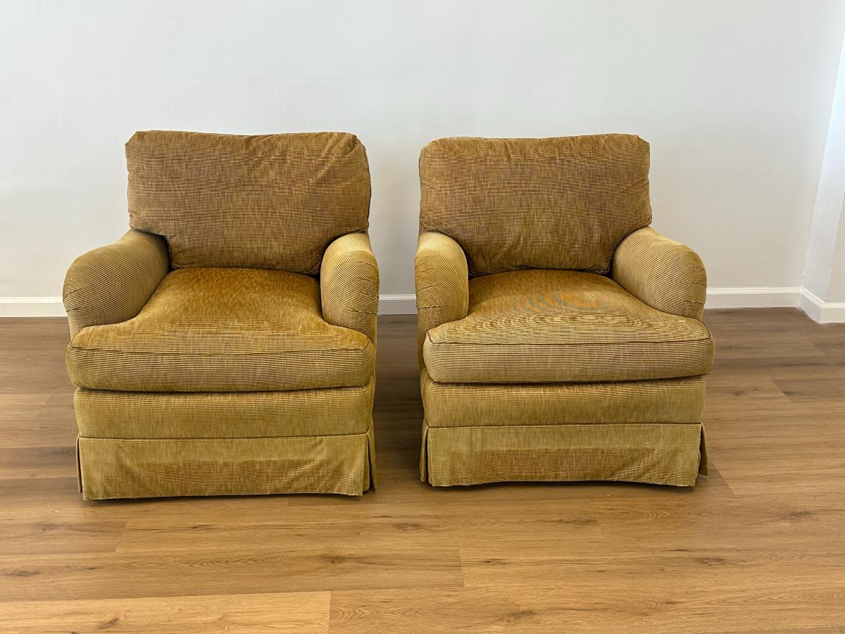 O. Henry House Ltd. Upholstered Chairs, Pair