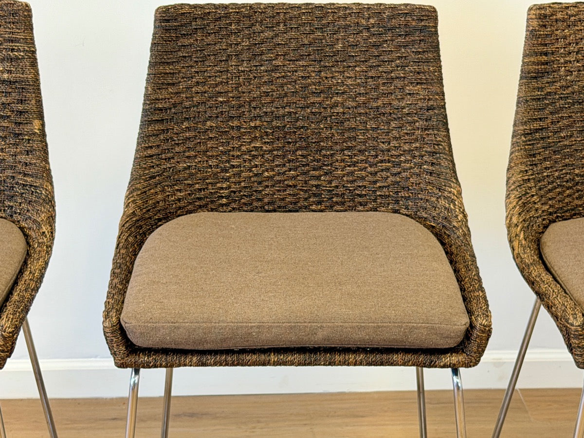 McGuire Woven Shelter Stools, Set of Three