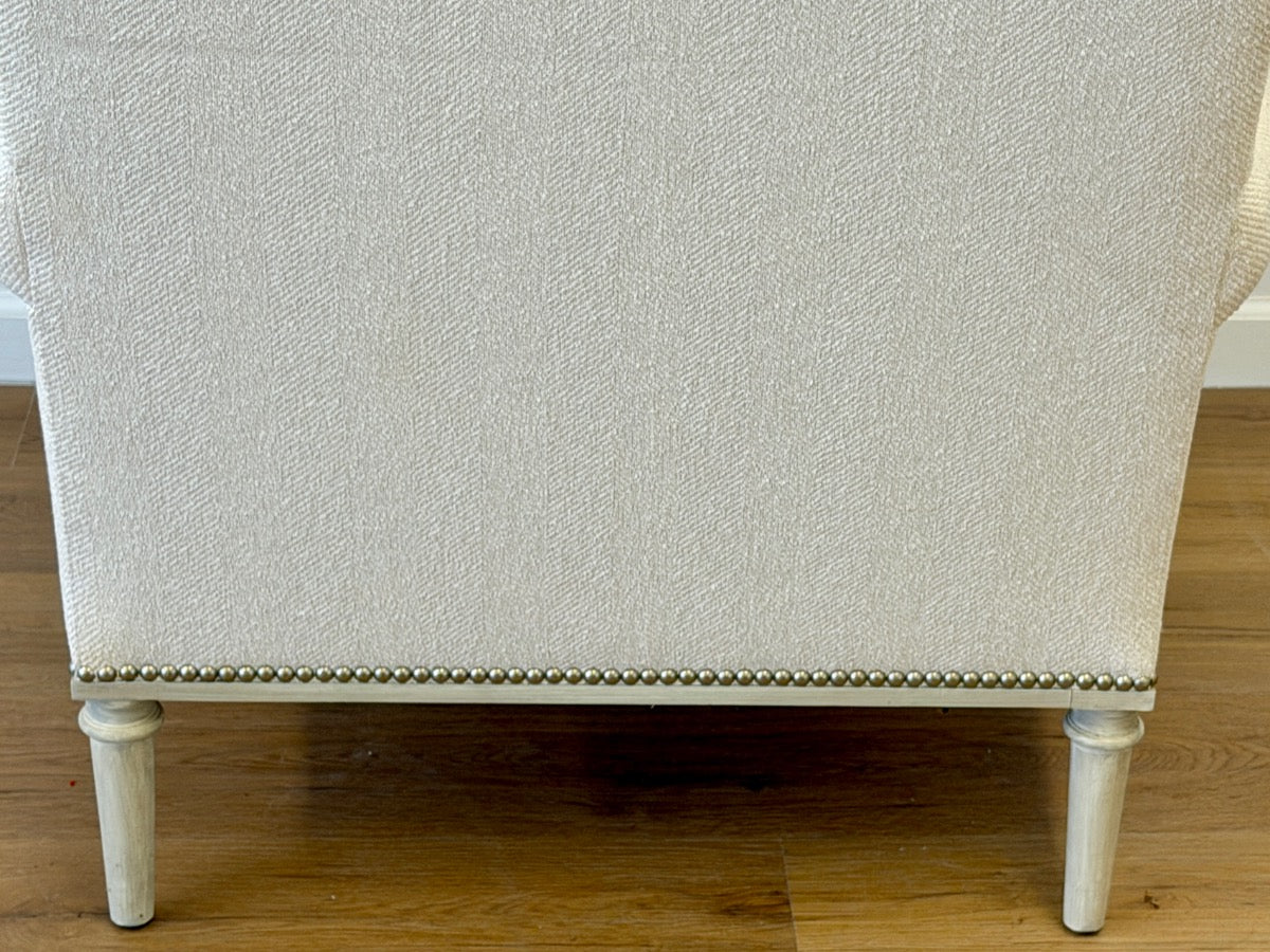 Custom Upholstered Club Chair with Nailhead Detail
