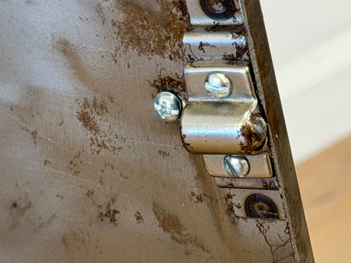 Vintage Industrial Side Table with Shelf