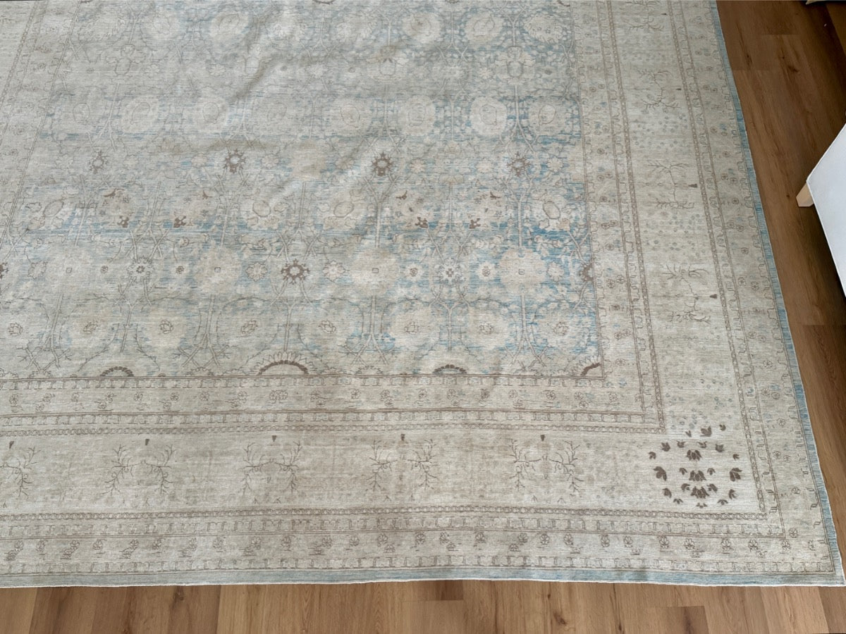 Hand Knotted Wool Oushak Rug 12′ x 17′