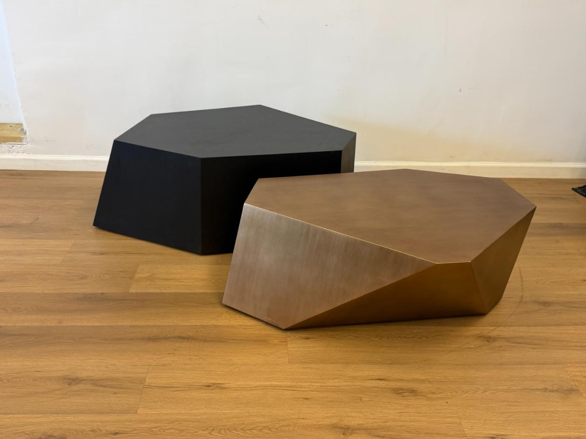 Arteriors Home Chaka Wood Ebony Gold Coffee Table