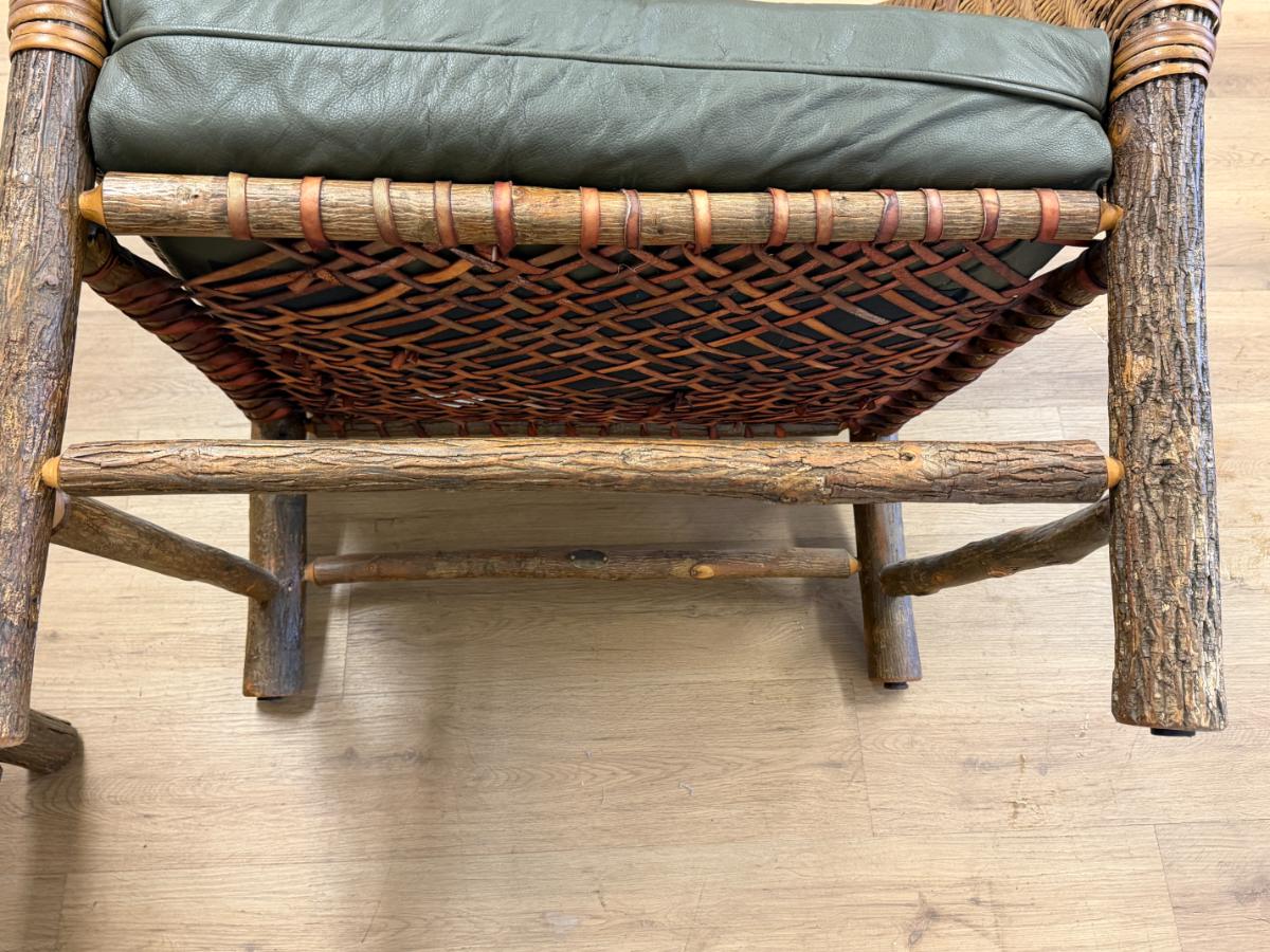 Old Hickory Captain’s Rattan Chairs, Pair