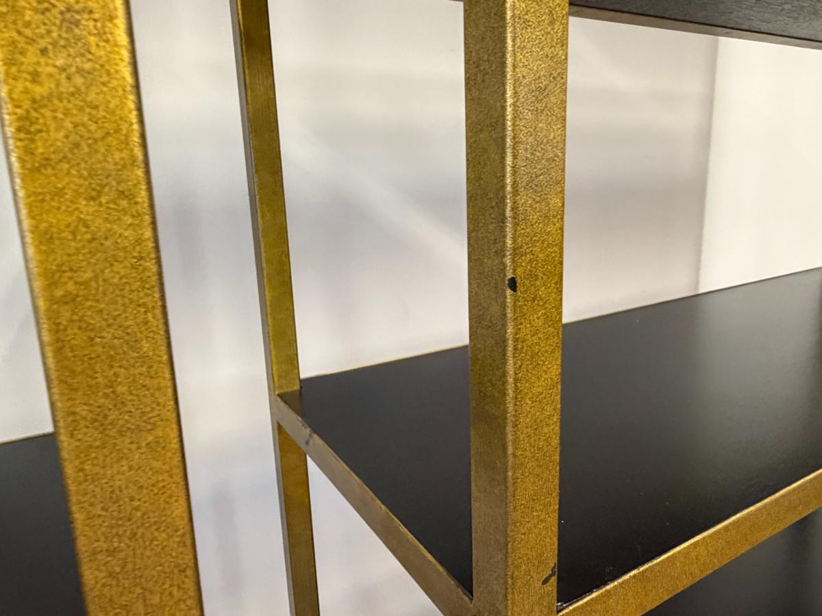 Oly Studio Antique Gold Iron Bookcases, Pair