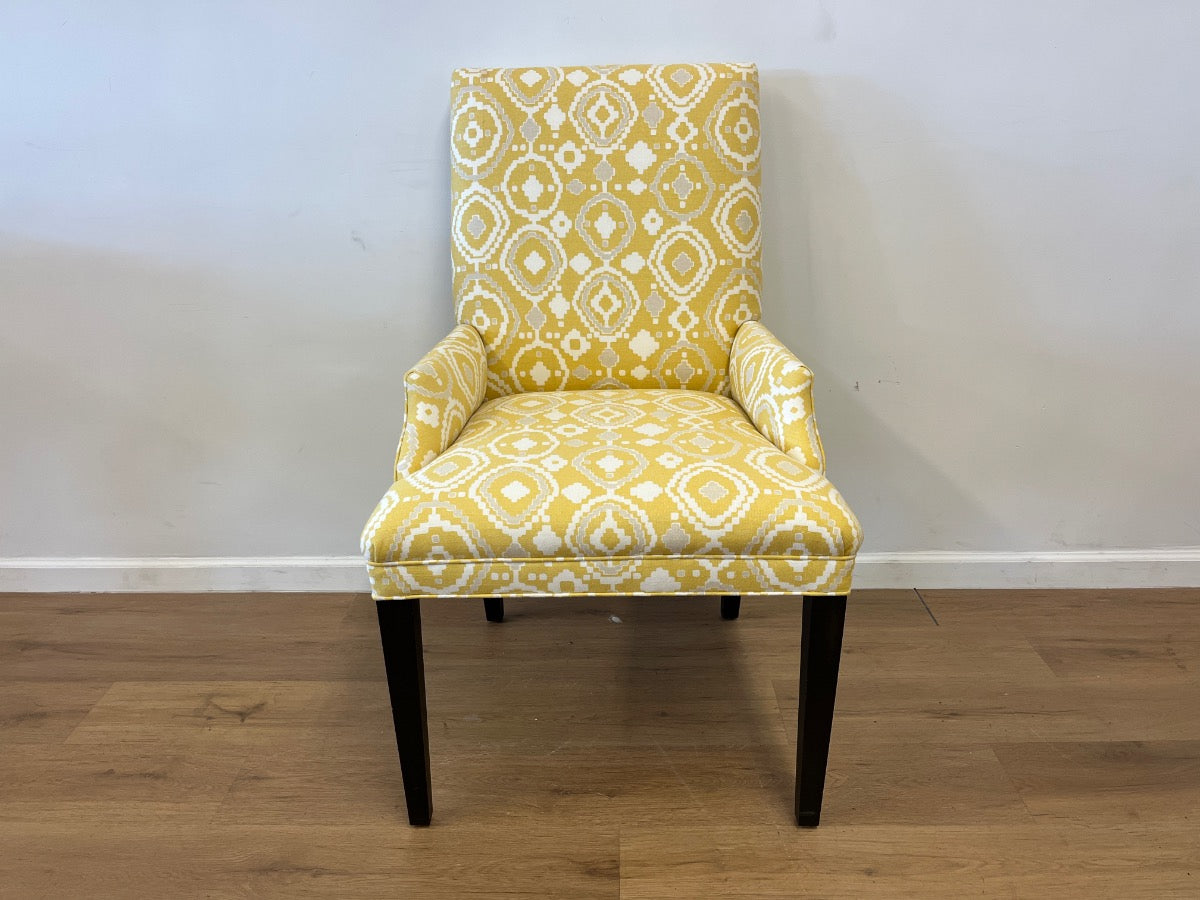 Custom Upholstered Yellow Arm Chair