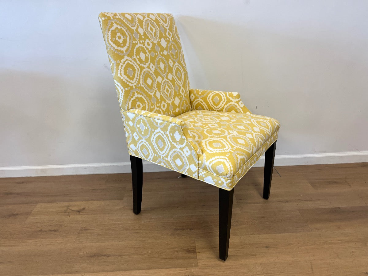 Custom Upholstered Yellow Arm Chair
