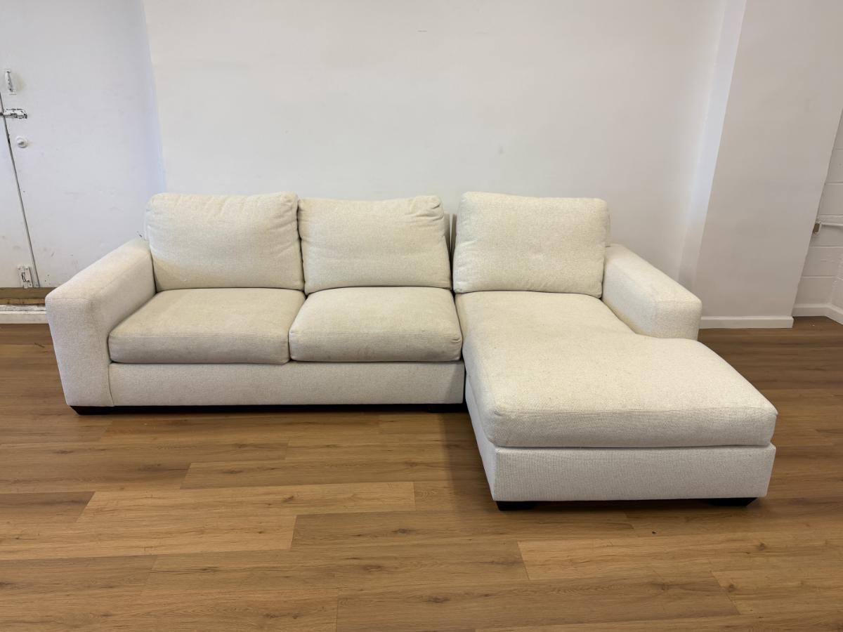 Luther Quintana Custom Sofa with Chaise Lounge, Sectional in Performance Boucle