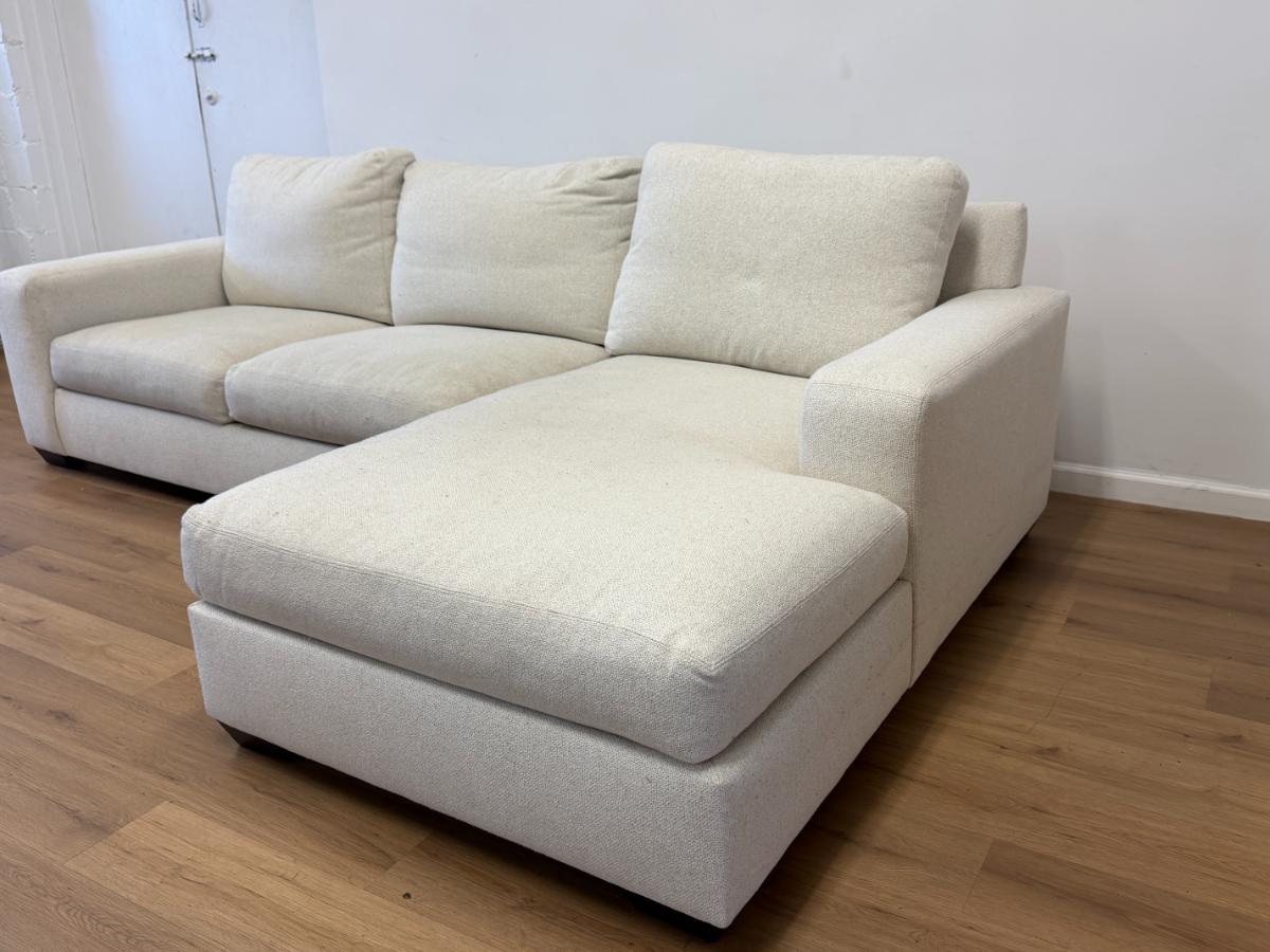 Luther Quintana Custom Sofa with Chaise Lounge, Sectional in Performance Boucle
