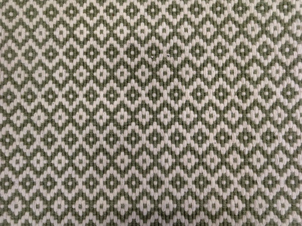 9′5 x 11 Green & White Wool Rug