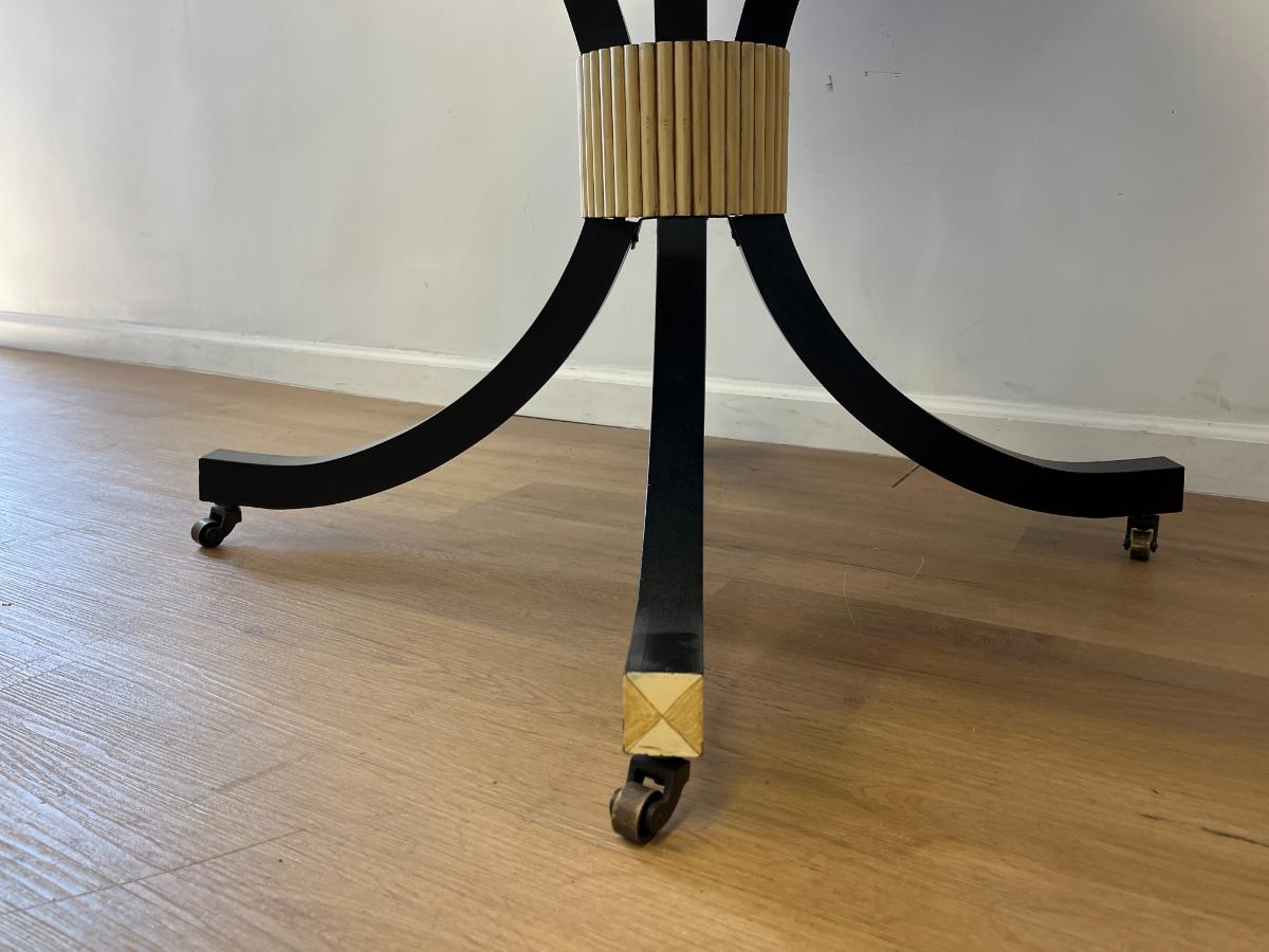 Hollywood Regency Style Painted Entry Table on Casters