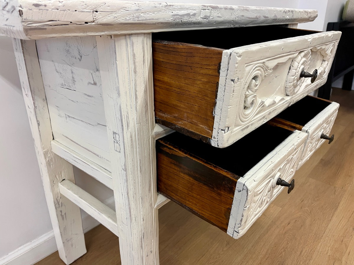 Vintage Whitewashed Chinese Altar Table