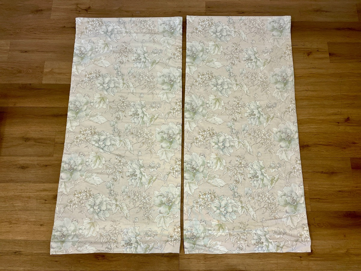 Linen Botanical Roman Shades, Pair