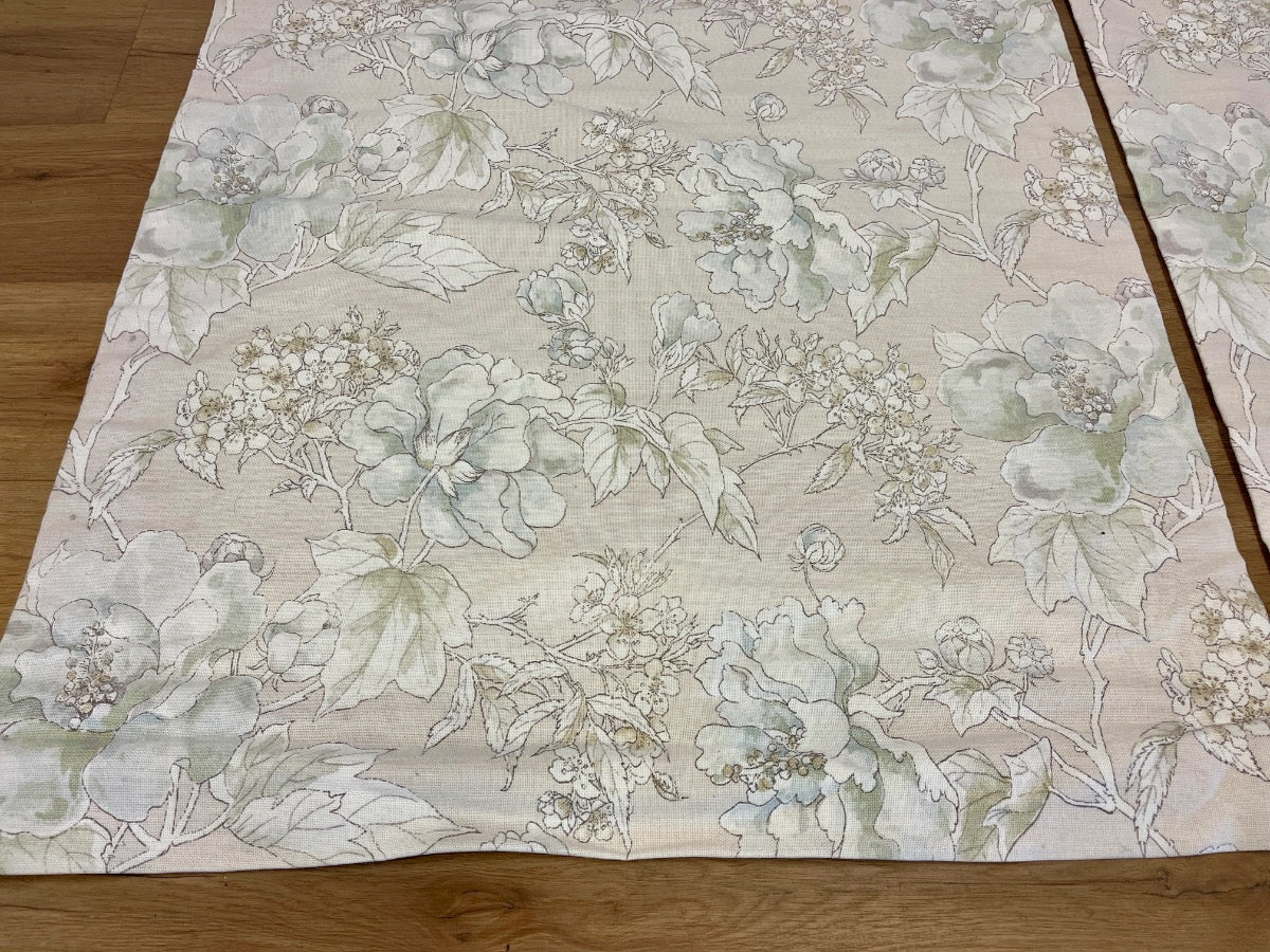 Linen Botanical Roman Shades, Pair