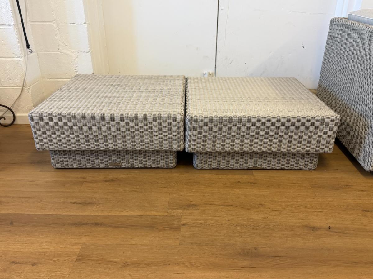 Kingsley Bate Westport Wicker Square Coffee Tables, Pair