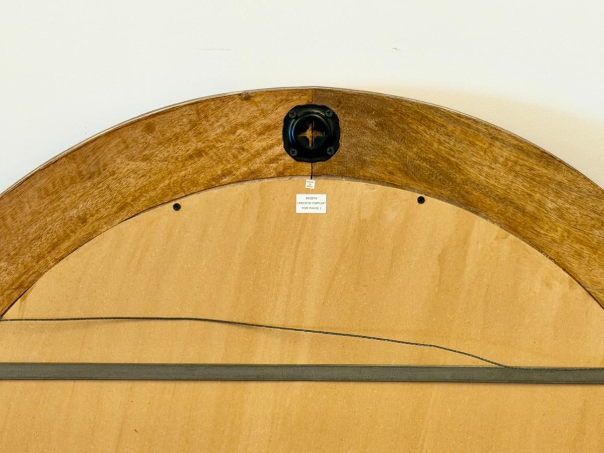 Large Round Wooden Mirror