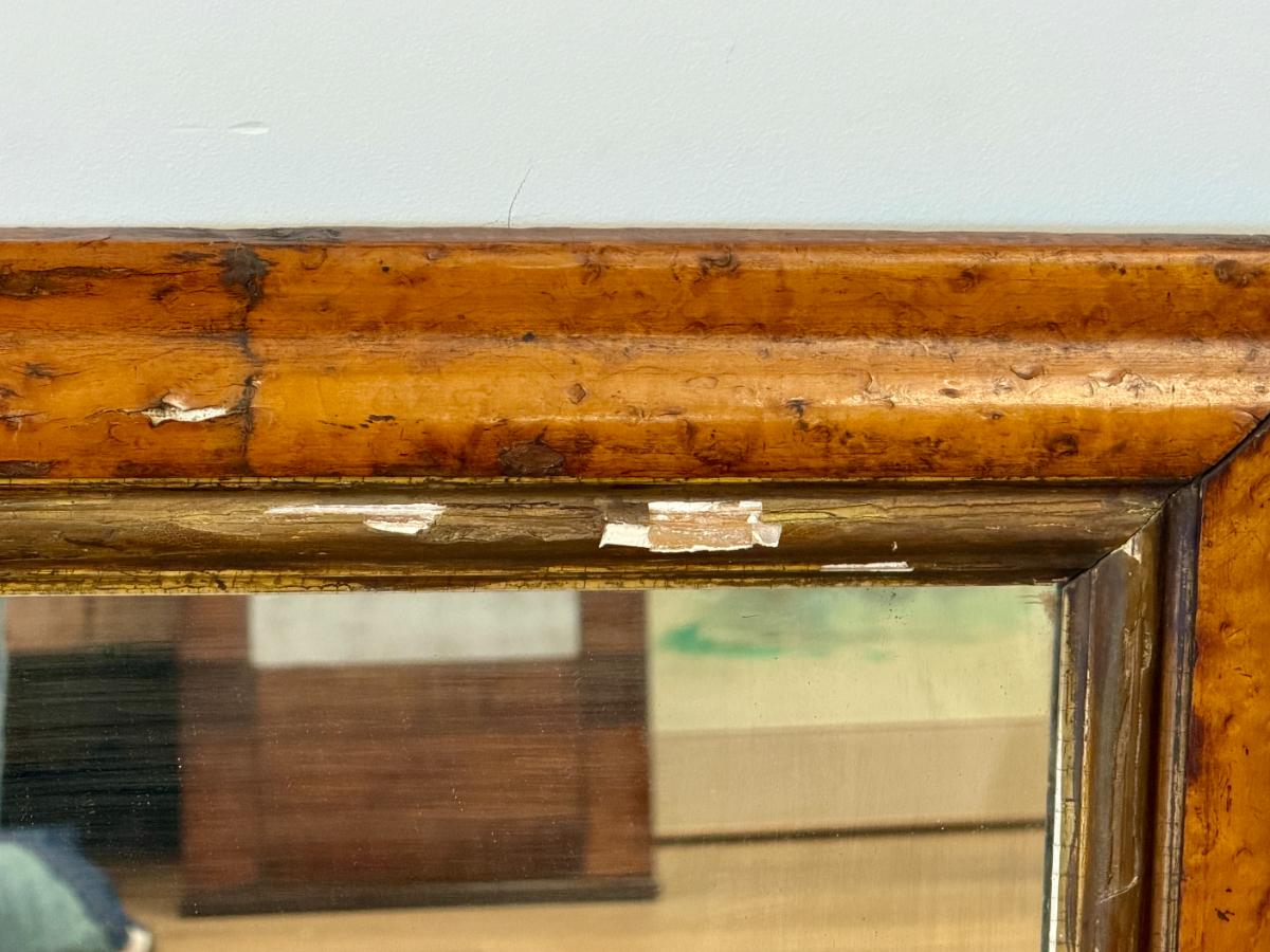 Antique Burlwood & Gilded Mirror