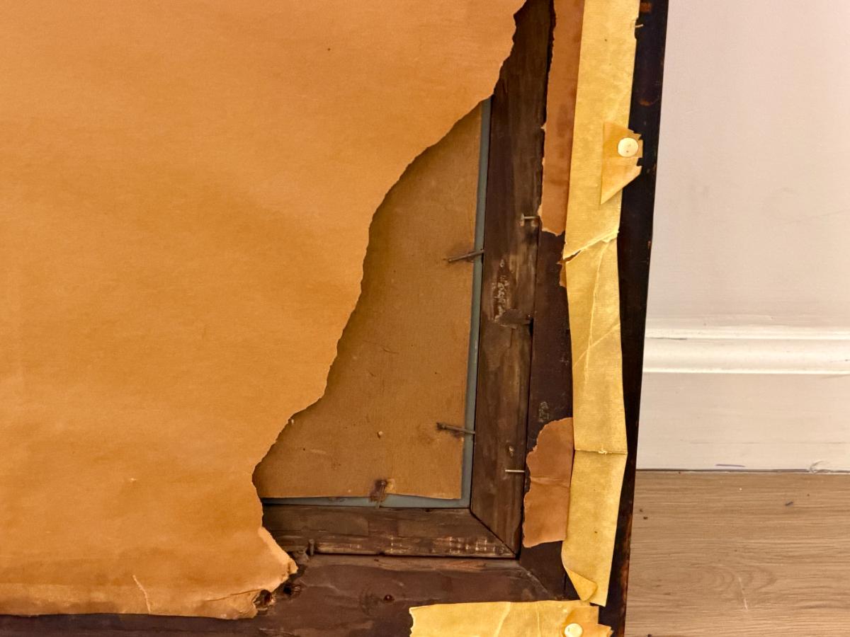 Antique Burlwood & Gilded Mirror