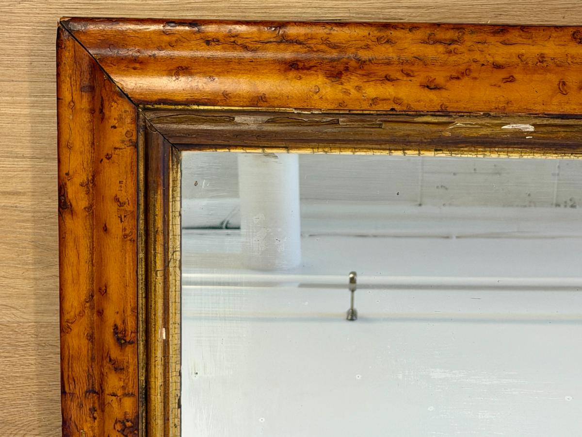 Antique Burlwood & Gilded Mirror