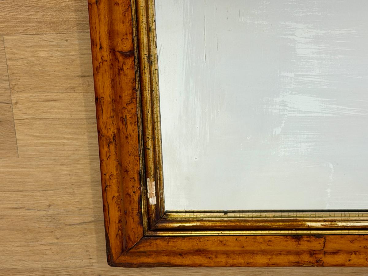 Antique Burlwood & Gilded Mirror